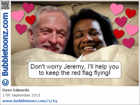 Diane Abbott helps Jeremy Corbyn keep the red flag flying