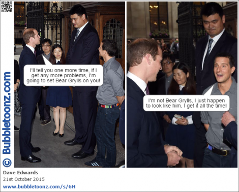 Prince William threatens Yao Ming with Bear Grylls