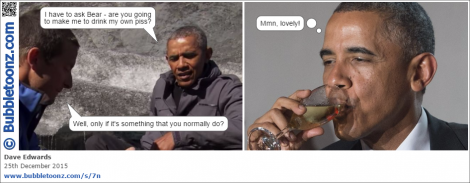 Obama and Bear Grylls discuss drinking their own piss