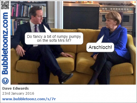 David Cameron asks Angela Merkel for some rumpy pumpy.