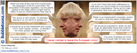 Two faced Boris Johnson - in or out?