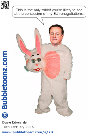 Cameron's rabbit at the conclusion of his EU renegotiations.