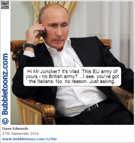 Vladimir Putin phones Juncker regarding the EU army