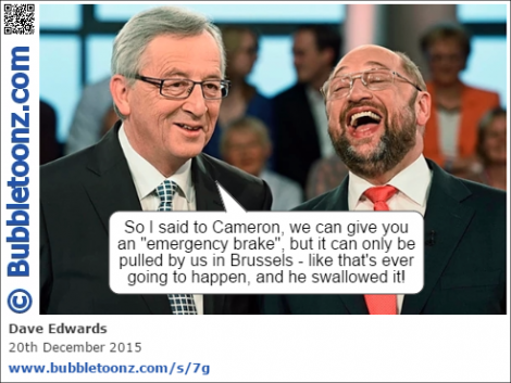 Juncker tells Schulz how he mugged off Cameron with an emergency brake