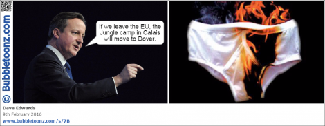 David Cameron states that if we leave the EU, the Jungle camp will move Dover - Liar, liar, pants on fire!