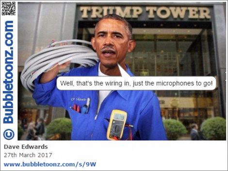Obama decides to do a little wiring at Trump Tower