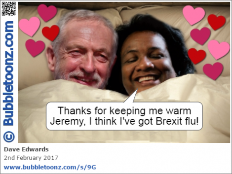Jeremy Corbyn keeps Diane Abbott warm after she contracts Brexit flu!