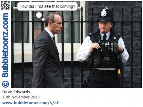 Dominic Raab leaves Downing Street after learning about May's Brexit deal