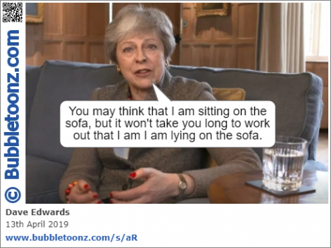 Theresa May is lying on the sofa