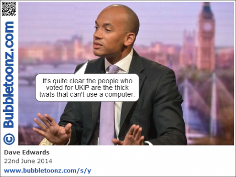 Chuka Umunna - thick twats have voted for UKIP