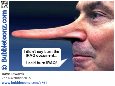 Tony Blair gives instructions on burning IRAQ (document).