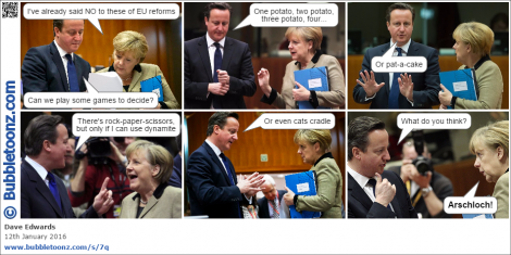 David Cameron puts his EU reforms to Angela Merkel