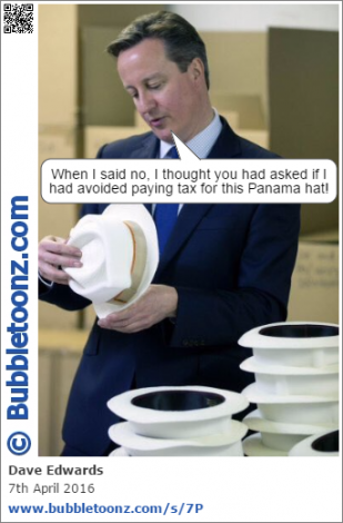 Cameron though he'd been asked about paying tax on a panama hat!