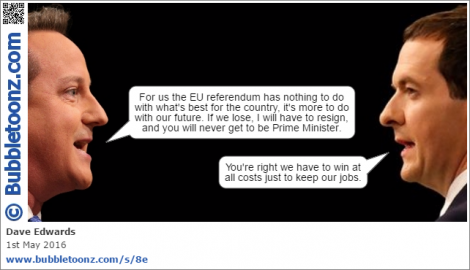 Cameron discusses the consequences of losing the EU referendum with Osborne
