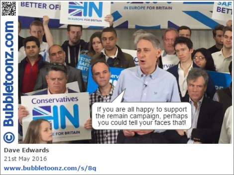 Philip Hammond has to tell the remain campaign to at least look happy