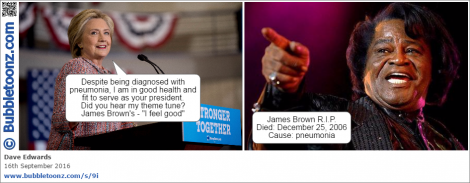 Hillary Clinton shrugs off pneumonia with James Brown's - 