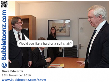 Guy Verhofstadt offers David Davies the choice of a hard or soft chair